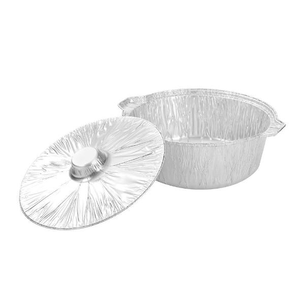 Lemon & Lime Larger Super Thick And Strong 8L Foil Bbq Pot With Lid - 39cm