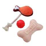 Load image into Gallery viewer, 3 Pack Tug N Play Plush Pet Toy - 17cm x 11cm x 5cm
