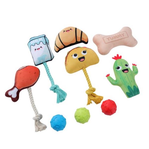 3 Pack Tug N Play Plush Pet Toy - 17cm x 11cm x 5cm