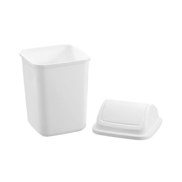 Boxsweden White Swing Top Bin 5L Trash Container - 28cm