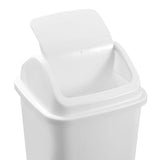 Load image into Gallery viewer, Boxsweden White Swing Top Bin 12L Trash Container - 38cm
