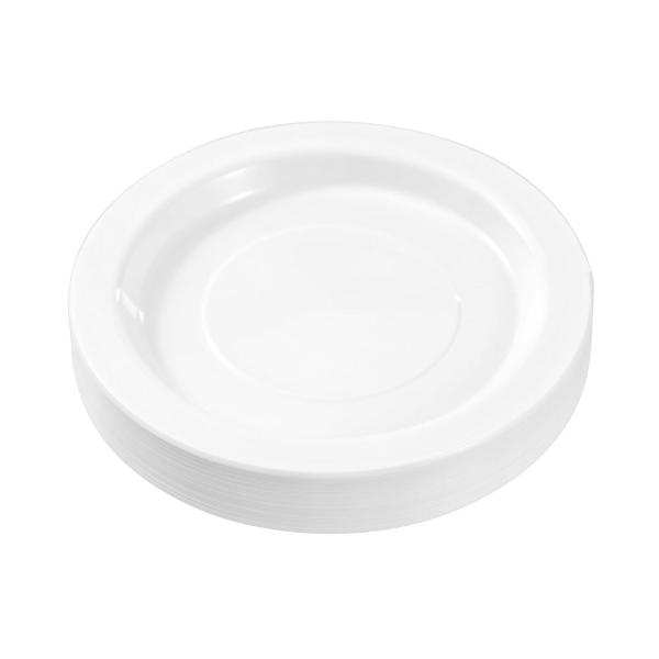 25 Pack Lemon & Lime White Round Reusable Side Plate - 18cm