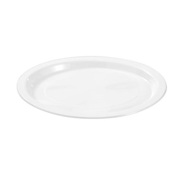 20 Pack White Reusable Oval Dinner Plate - 31cm x 24.5cm