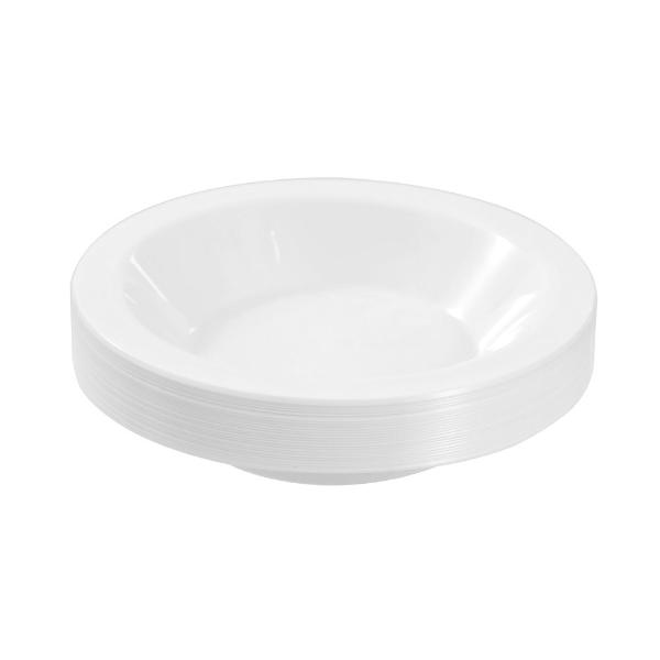 25 Pack Lemon & Lime White Round Reusable Serving Plate - 18cm