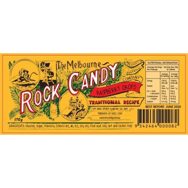 Raspberry Drops Rock Candy - 170g