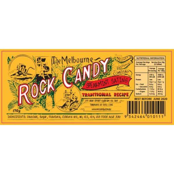 Spearmint Satin Rock Candy - 170g