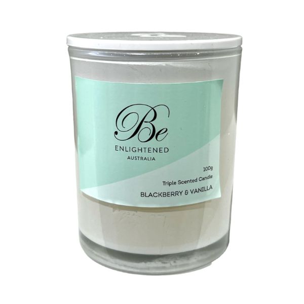 Be Enlightened Blackberry & Vanilla Triple Scented Candle Petite - 100g