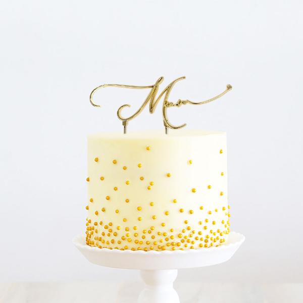 Gold Plated Mum Cake Topper