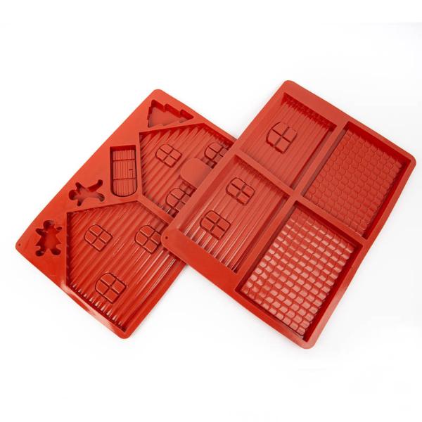 2 Pack Large Gingerbread House Silicon Mould