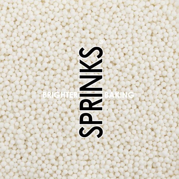 Sprinks Matte White Cachous Pearl Beads - 65g