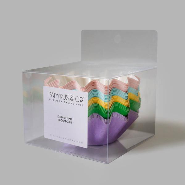 25 Pack Pastel Mix Bloom Caking Cups In Pvc Box