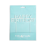 Load image into Gallery viewer, Pearl White Metal Happy Birthday Cake Topper
