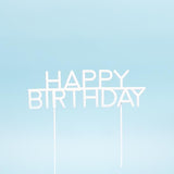 Load image into Gallery viewer, Pearl White Metal Happy Birthday Cake Topper
