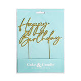 Load image into Gallery viewer, Gold Metal Birthday Cake Topper
