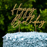 Load image into Gallery viewer, Gold Metal Birthday Cake Topper
