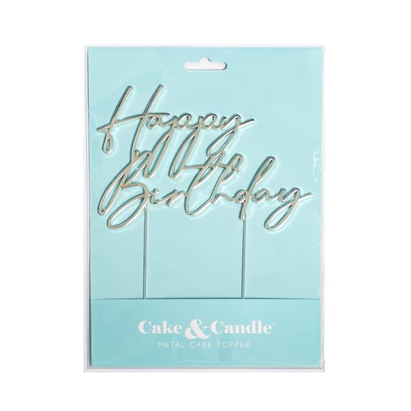 Silver Metal Birthday Cake Topper