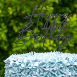 Load image into Gallery viewer, Matte Black Metal Birthday Cake Topper
