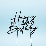Load image into Gallery viewer, Matte Black Metal Birthday Cake Topper
