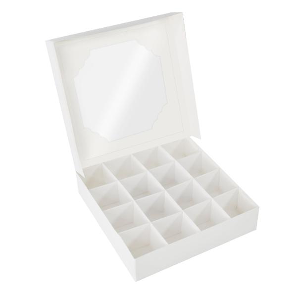 White 16 Cavities Window Treat Box & Insert