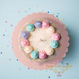 Load image into Gallery viewer, Pastel Pink Scalloped Cake Board - 25cm
