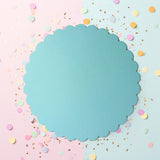 Load image into Gallery viewer, Pastel Blue Scalloped Cake Board - 25cm
