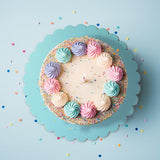 Load image into Gallery viewer, Pastel Blue Scalloped Cake Board - 25cm
