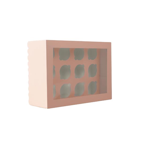 Pastel Pink 12 Holes Papyrus Scalloped Tall Cupcake Box