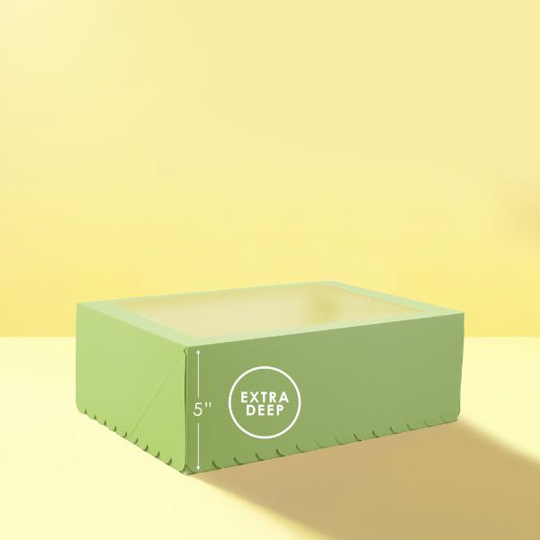 Pastel Green 12 Holes Papyrus Scalloped Tall Cupcake Box