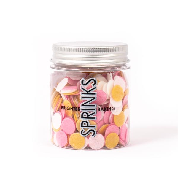 Sprinks White, Pink & Gold Wafer Decorations - 9g