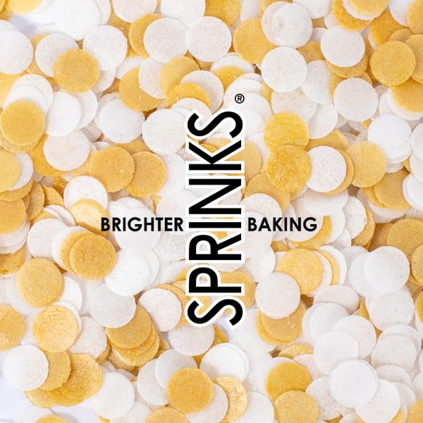 Sprinks White & Gold Wafer Decorations - 9g