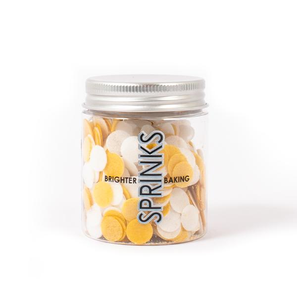 Sprinks White & Gold Wafer Decorations - 9g