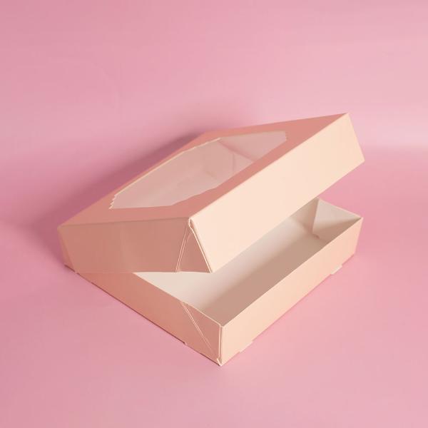 5 Pack Medium Pastel Pink Scalloped Treat Box
