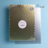Load image into Gallery viewer, Dual Colour Rectangle Scalloped Cake Board - Gold &amp; Silver 14 x 10 Inch
