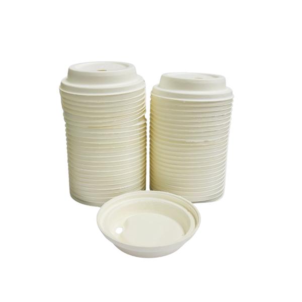 50 Pack Reusable Sugarcane Lids Suitable For 12oz / 16oz Cups