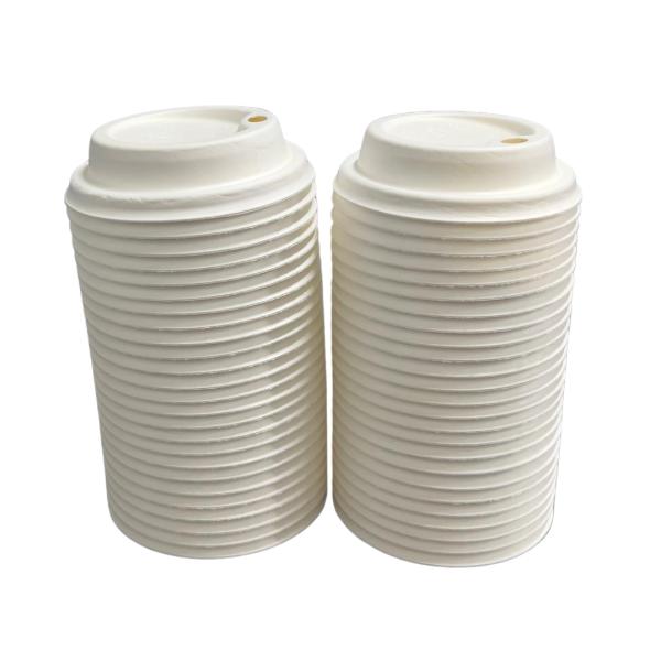 50 Pack Reusable Sugarcane Lids Suitable For 8oz Cups