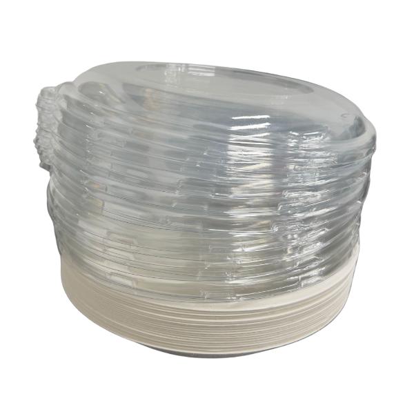 20 Pack Eco Friendly Zafpack Sugarcane Bowls With Pet Flat Lid - 1200ml