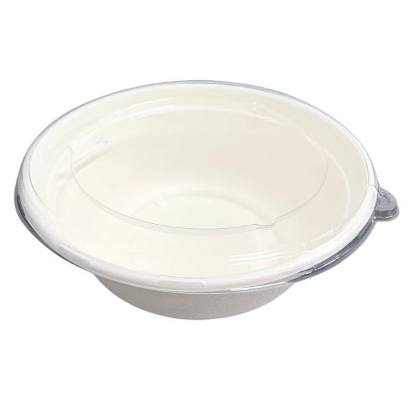 20 Pack Eco Friendly Zafpack Sugarcane Bowls With Pet Flat Lid - 1200ml