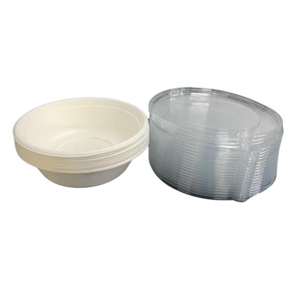 20 Pack Eco Friendly Zafpack Bowl With Pet Flat Lid - 950ml