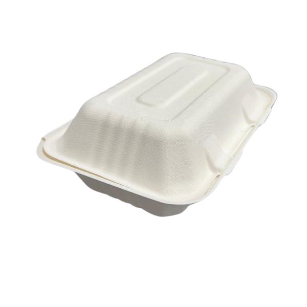 20 Pack Eco Friendly Zafpack Sugarcane Clamshell - 23cm x 15.8cm x 4.6cm