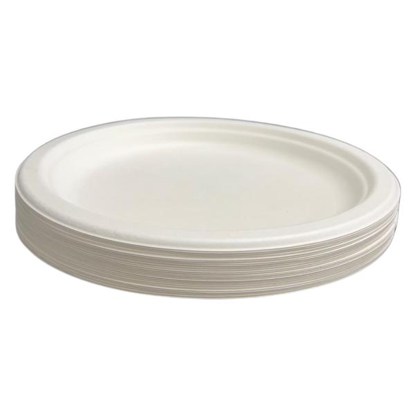 25 Pack Eco Friendly Zafpack Round Sugarcane Plates - 23cm