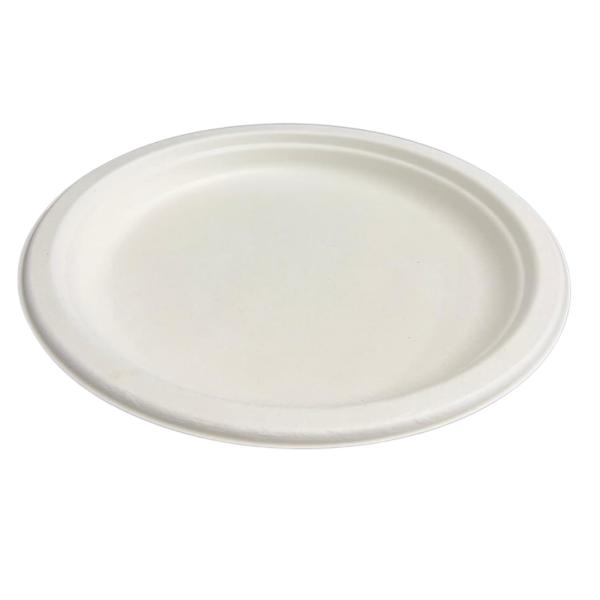 25 Pack Eco Friendly Zafpack Round Sugarcane Plates - 23cm