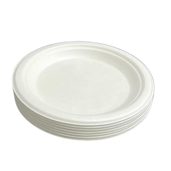 25 Pack Eco Friendly Zafpack Round Sugarcane Plates - 17.5cm