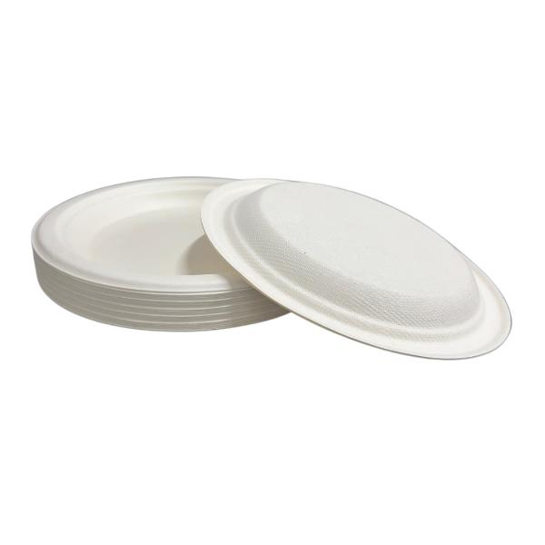 25 Pack Eco Friendly Zafpack Round Sugarcane Plates - 17.5cm