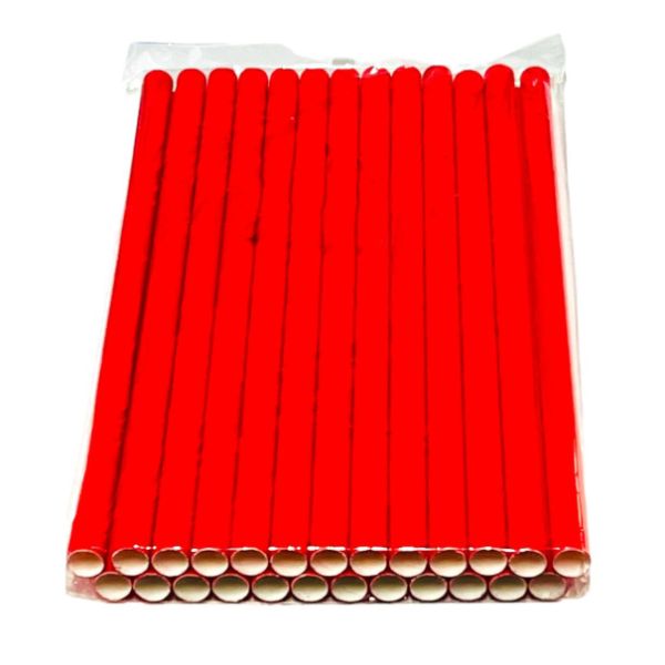 25 Pack Red Jumbo Paper Straw - 23cm