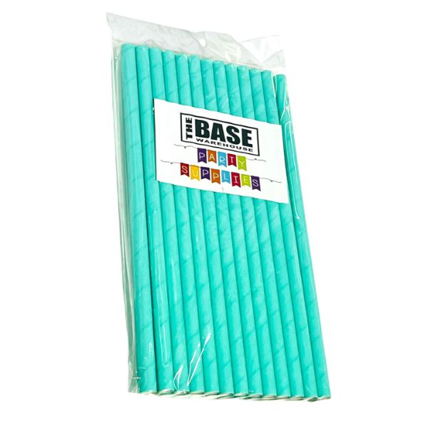 25 Pack Light Blue Jumbo Paper Straw - 23cm