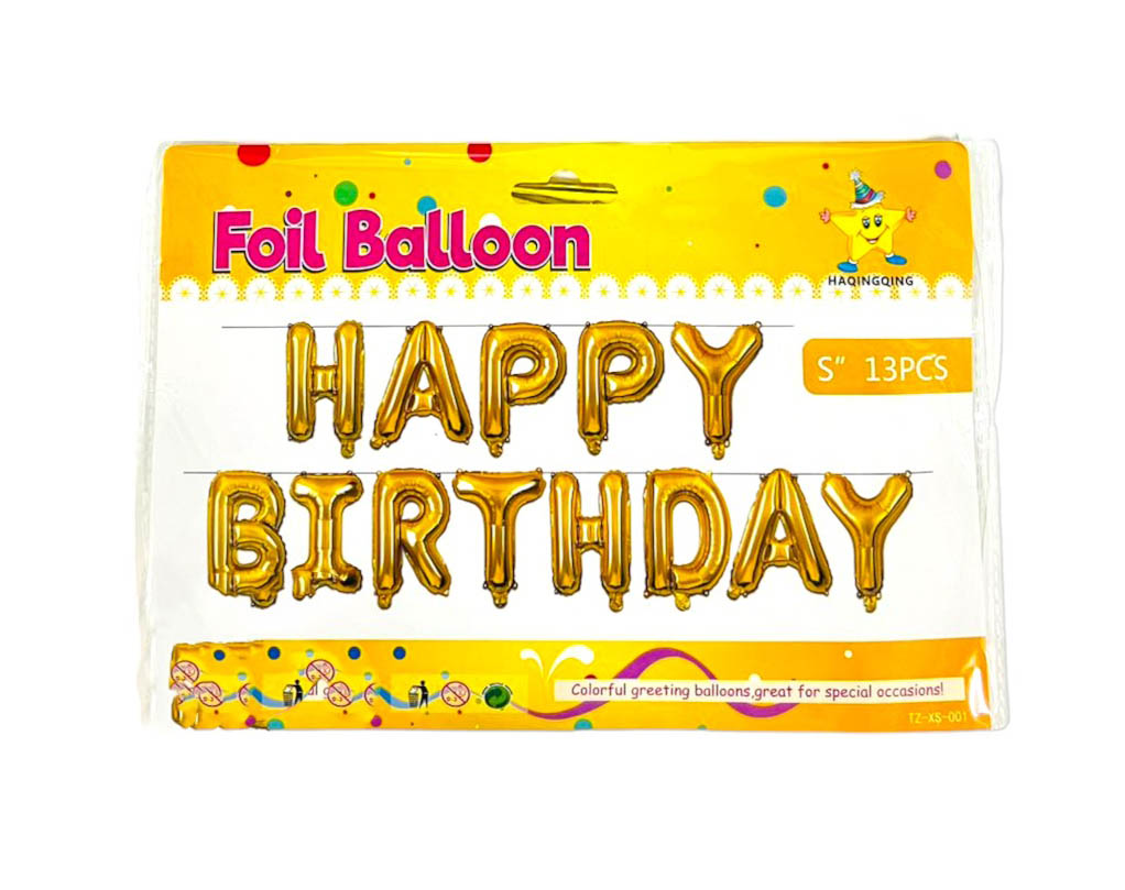 Happy Birthday Foil Balloon Banner