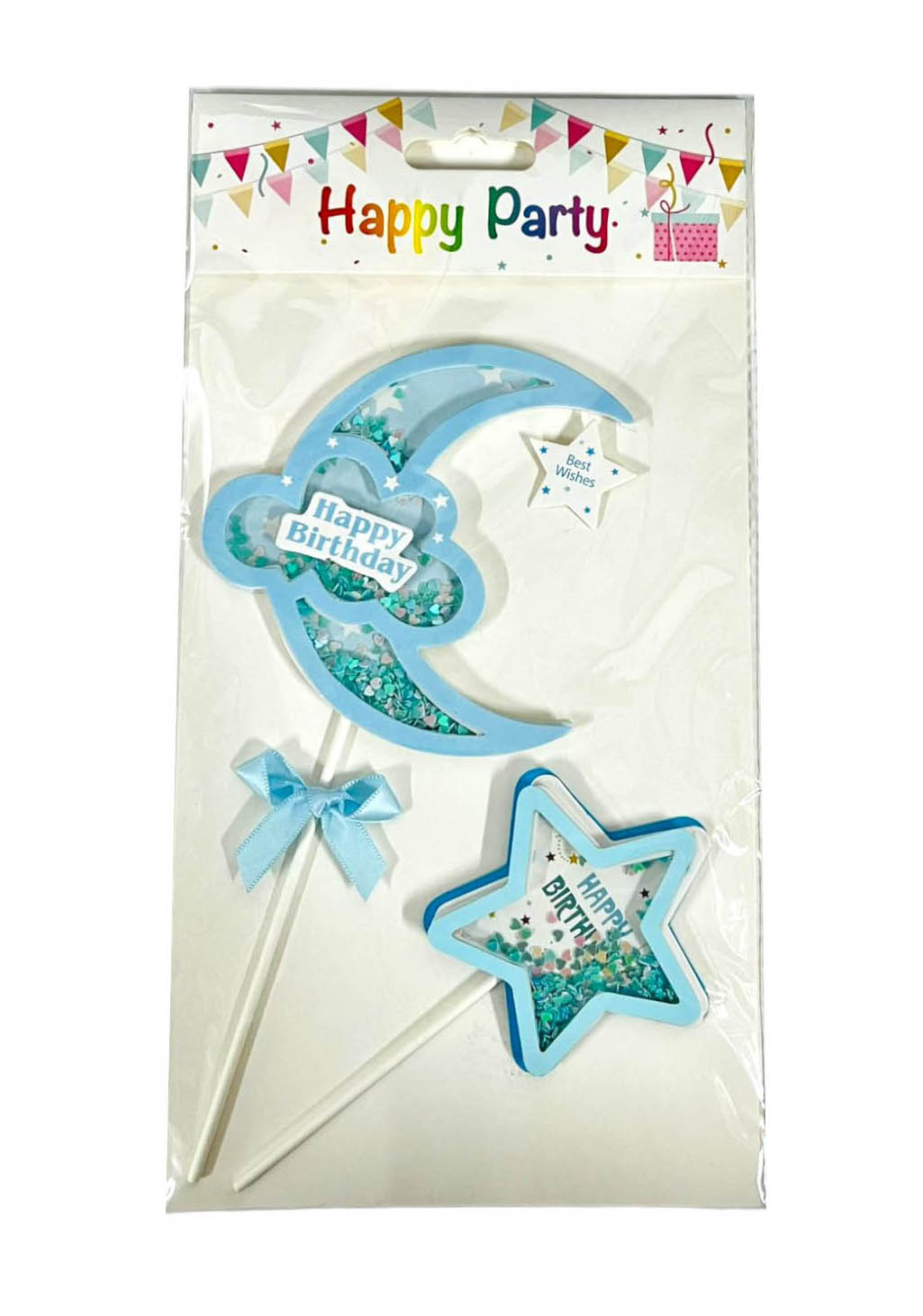 2 Pack Moon & Star Cake Topper