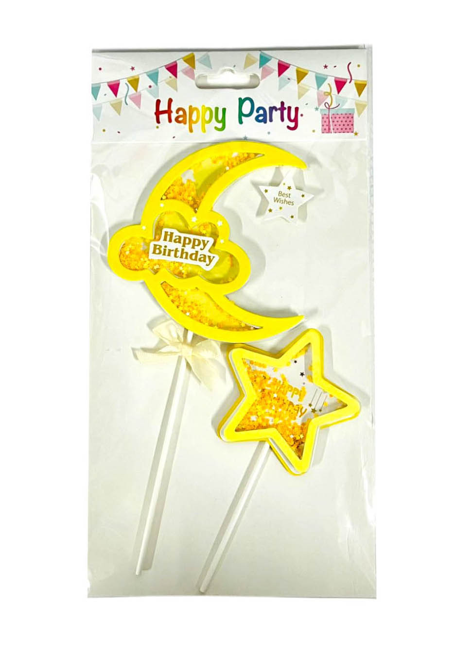 2 Pack Moon & Star Cake Topper