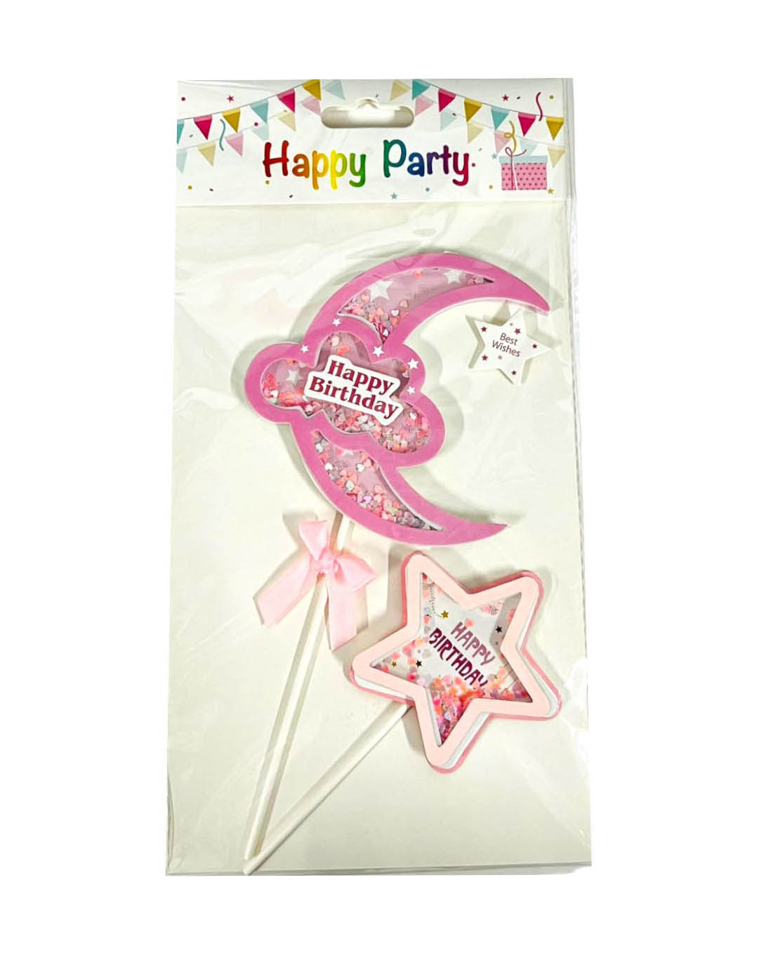 2 Pack Moon & Star Cake Topper