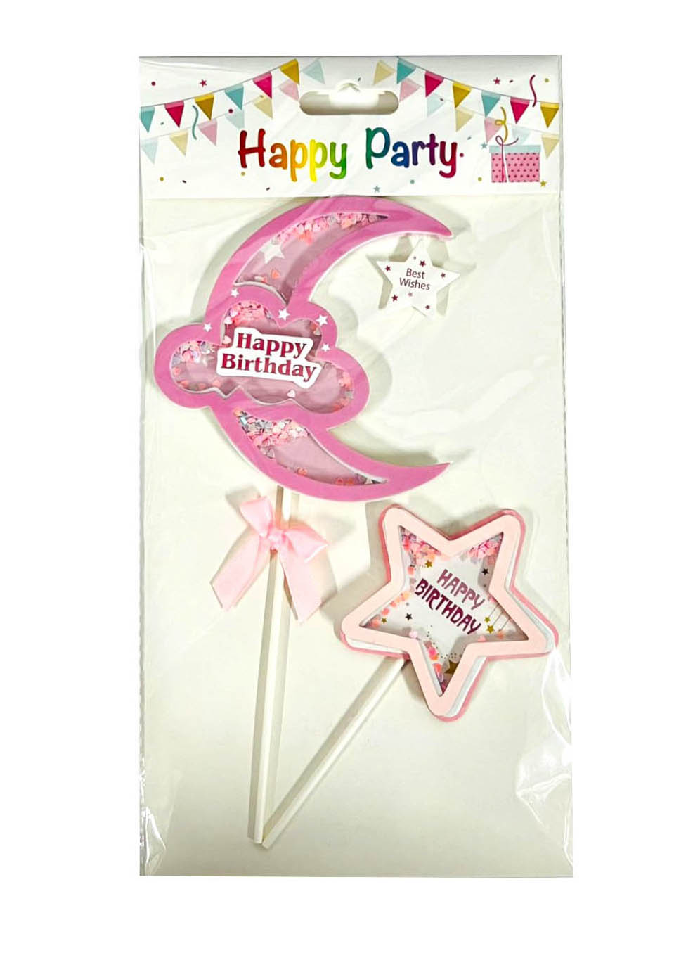 2 Pack Moon & Star Cake Topper